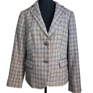 Talbots Tweed Woolblend Blazer Size 14